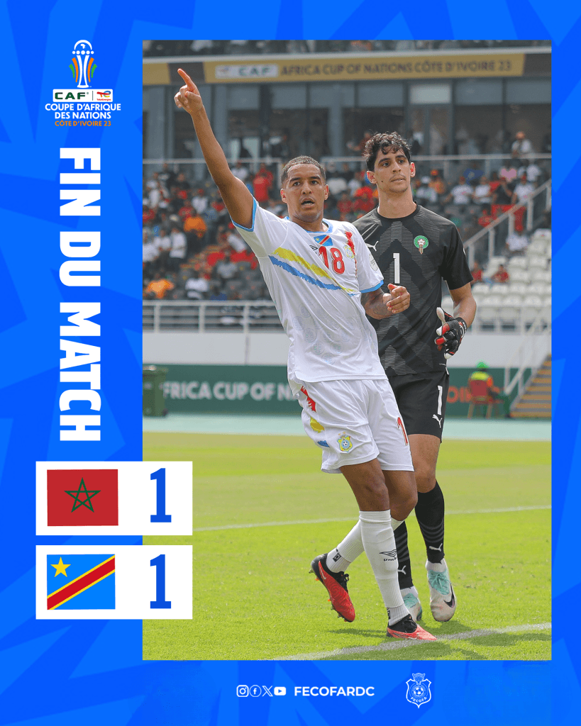 Le Maroc tenu en échec par la RDC (1-1)