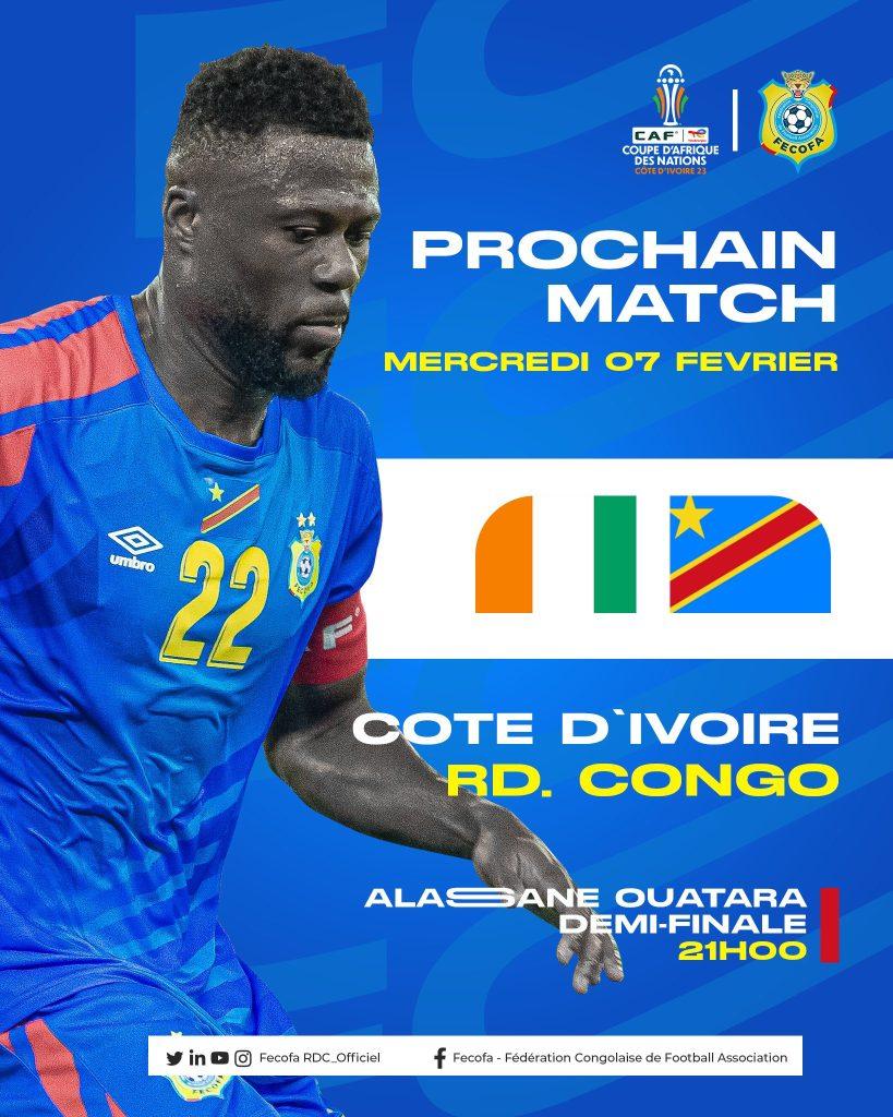 La RDC élimine la Guinée (3-1) et affrontera la Côte d’Ivoire en demi-finale