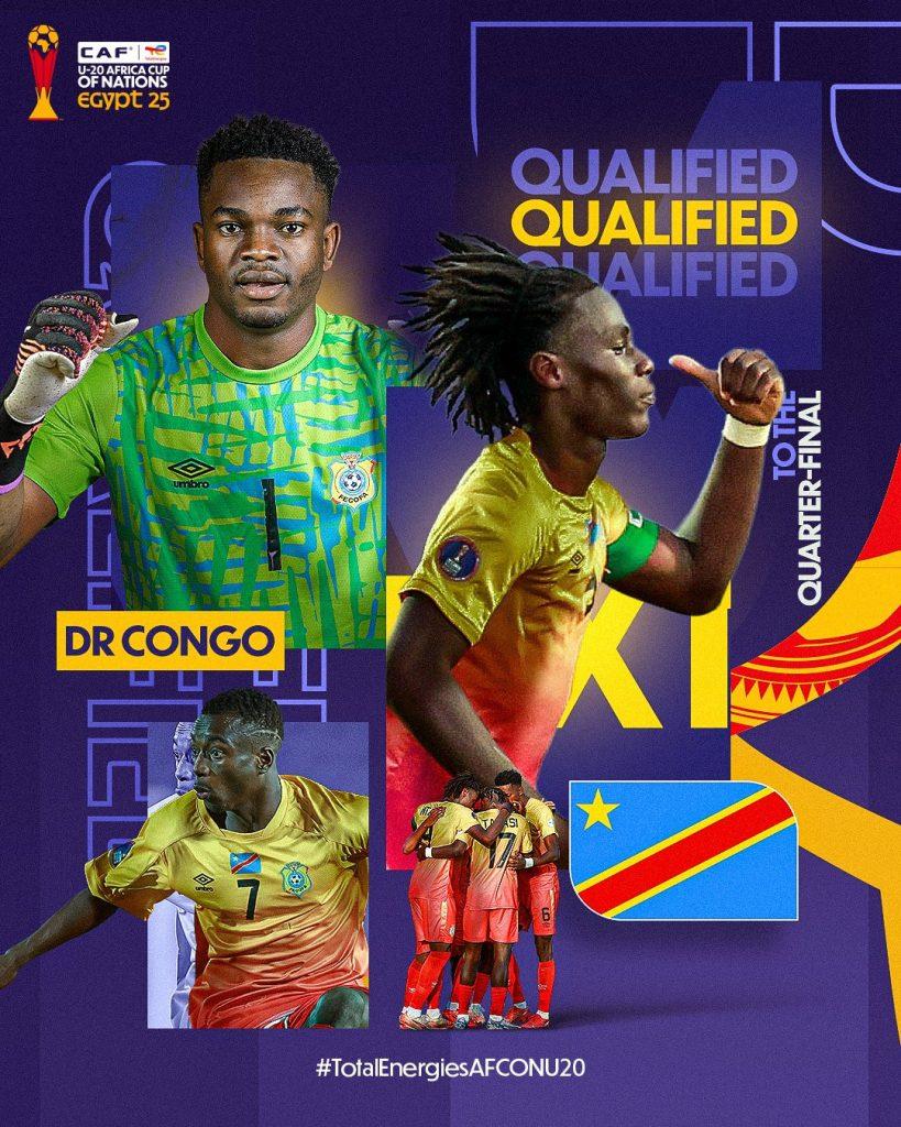 Qualification historique de la RD Congo en quarts de finale de la CAN U-20