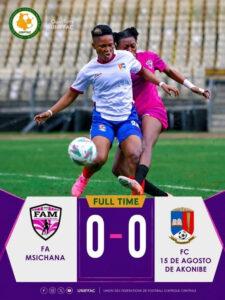 UNIFFAC : M’sichana et 15 Agosto se neutralisent (0-0)
